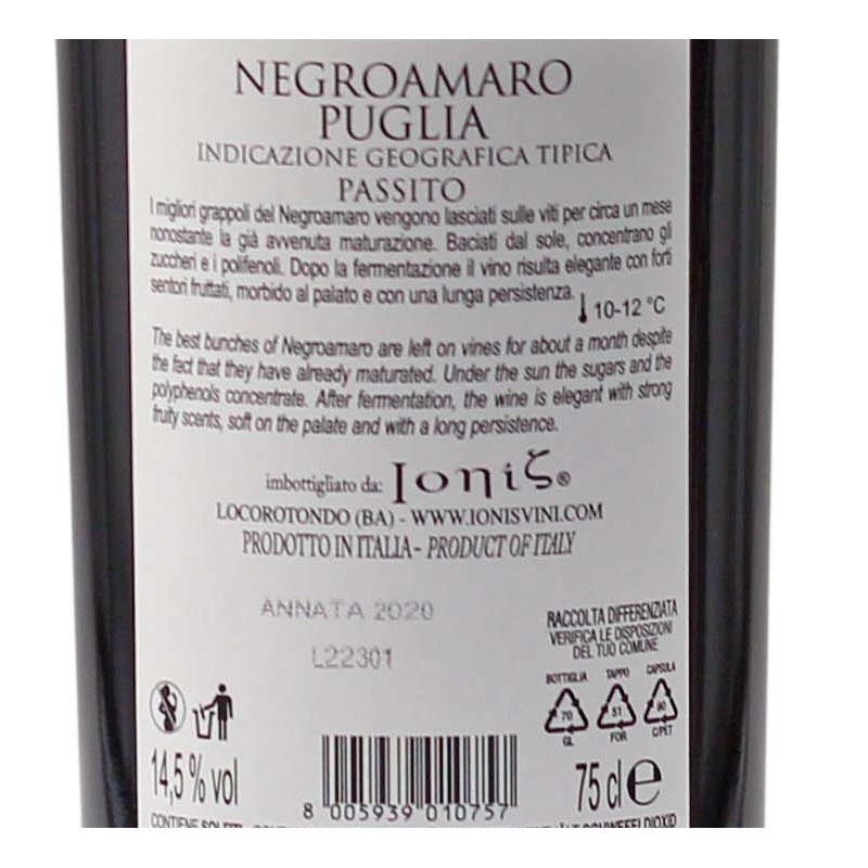 Quaranta Negroamaro Passito 0,75 L 14,5% vol