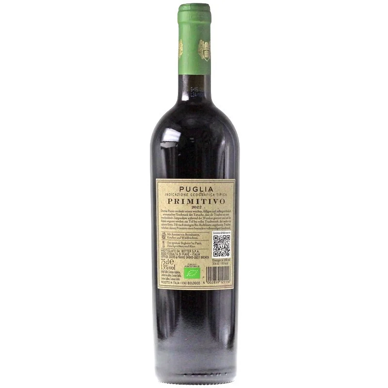 Doppio Passo Primitivo Puglia BIO 0,75 L 13% vol Doppio Passo Primitivo Puglia BIO 0,75 L 13% vol