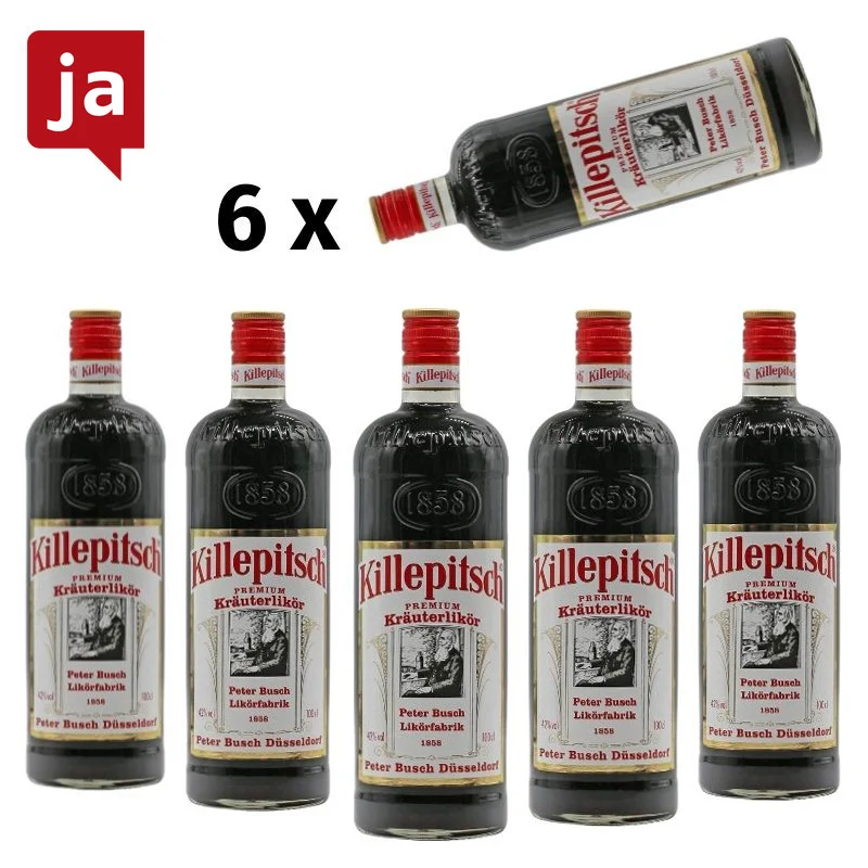 6 Flaschen Killepitsch Kräuterlikör 1 Liter 42% vol 6 Flaschen Killepitsch Kräuterlikör 1 Liter 42% vol