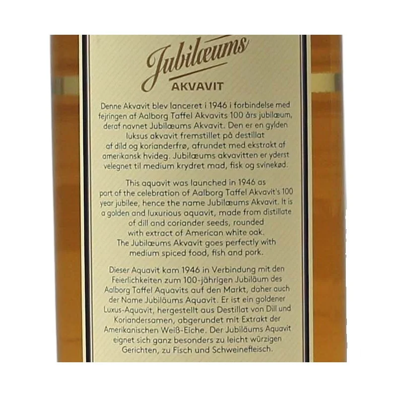 Aalborg Jubiläums Akvavit 40 % vol 0,7 L Aalborg Jubiläums Akvavit 40 % vol 0,7 L
