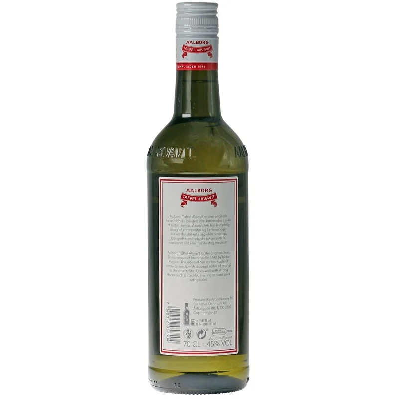 Aalborg Taffel Akvavit 0,7 L 45% vol Aalborg Taffel Akvavit 0,7 L 45% vol