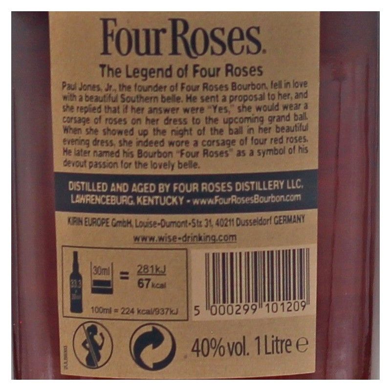 Four Roses Kentucky Straight Bourbon Whiskey 1 L 40% vol