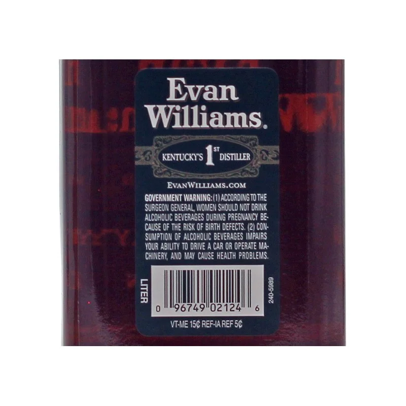 Evan Williams Bourbon Whiskey Black Label 1 L 43% vol