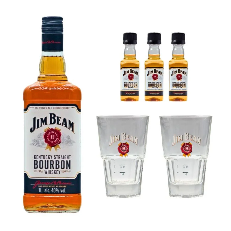 Jim Beam Whiskey Geschenkset 6-teilig mit Longdrink Gläser Jim Beam Whiskey Geschenkset 6-teilig mit Longdrink Gläser
