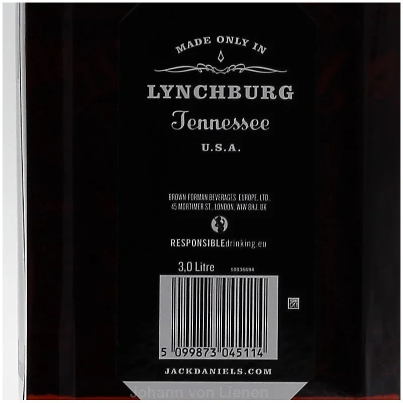 Jack Daniels Tennessee Whiskey 3 Liter Flasche 40% vol Jack Daniels Tennessee Whiskey 3 Liter Flasche 40% vol