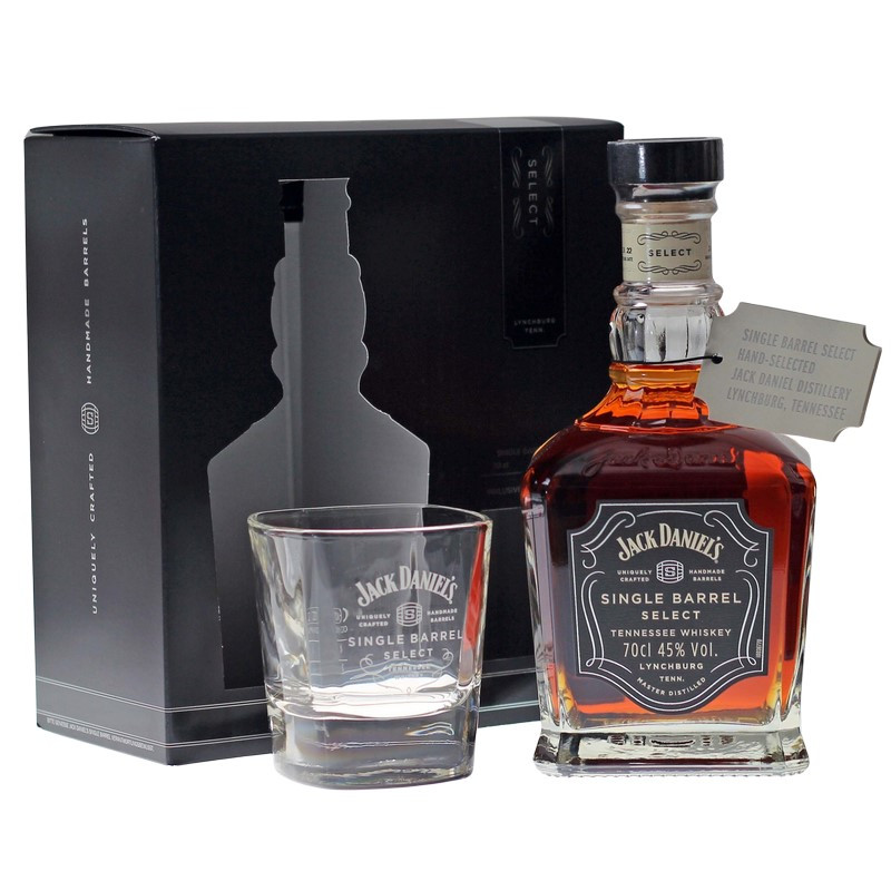 Jack Daniels Single Barrel Geschenkset mit 1 Glas 0,7 L 45% vol