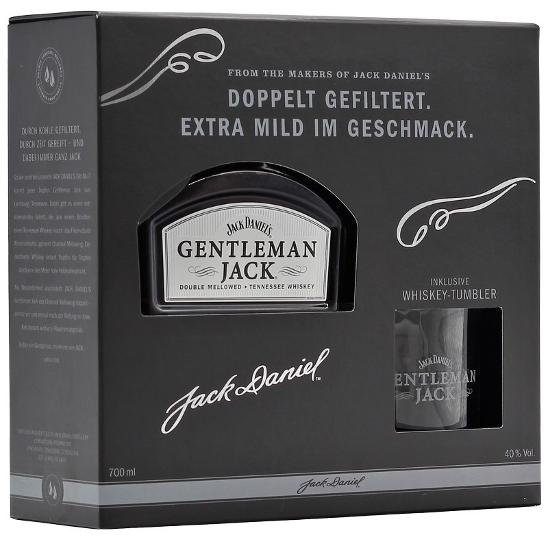 Gentleman Jack Geschenkset mit Whisky Tumbler 0,7 L 40% vol