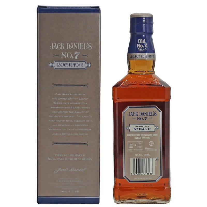 Jack Daniels Legacy Edition No.3 0,7 L 43% vol Jack Daniels Legacy Edition No.3 0,7 L 43% vol