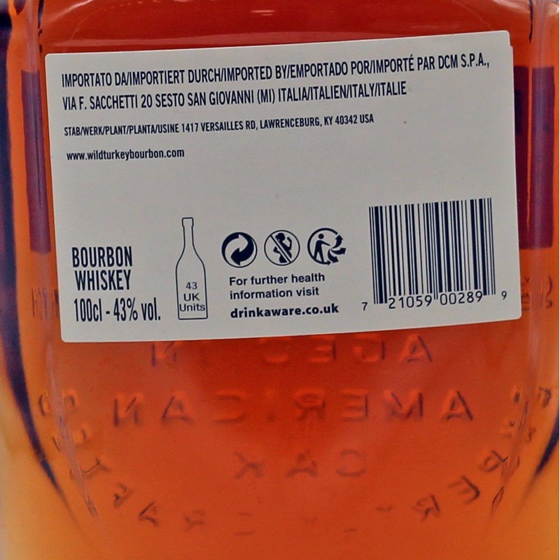 Wild Turkey Longbranch 1 L 43% vol Wild Turkey Longbranch 1 L 43% vol