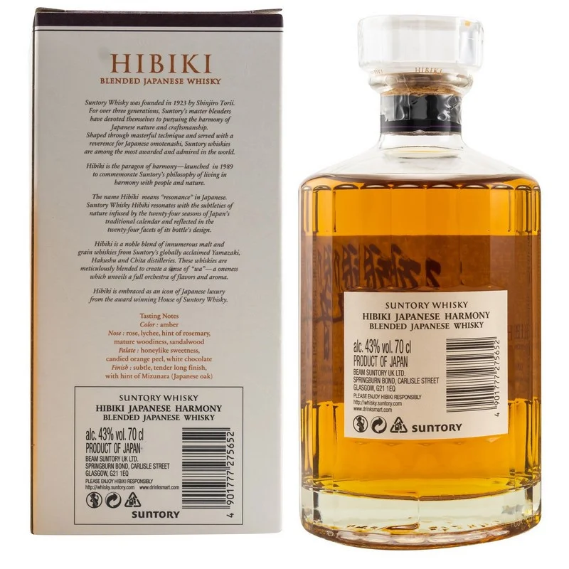 Hibiki Suntory Whisky Japanese Harmony 0,7 L 43%vol Hibiki Suntory Whisky Japanese Harmony 0,7 L 43%vol