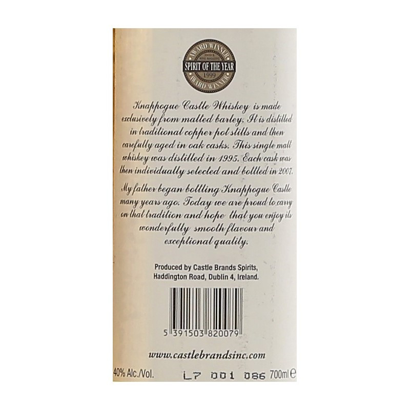 Knappogue Castle 1995 0,7 Ltr. 40% Knappogue Castle 1995 0,7 Ltr. 40%