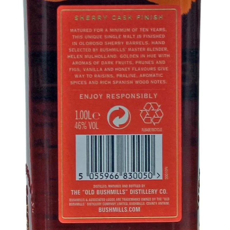 Bushmills 10 Jahre Sherry Cask Finish 1 L 46% vol Bushmills 10 Jahre Sherry Cask Finish 1 L 46% vol