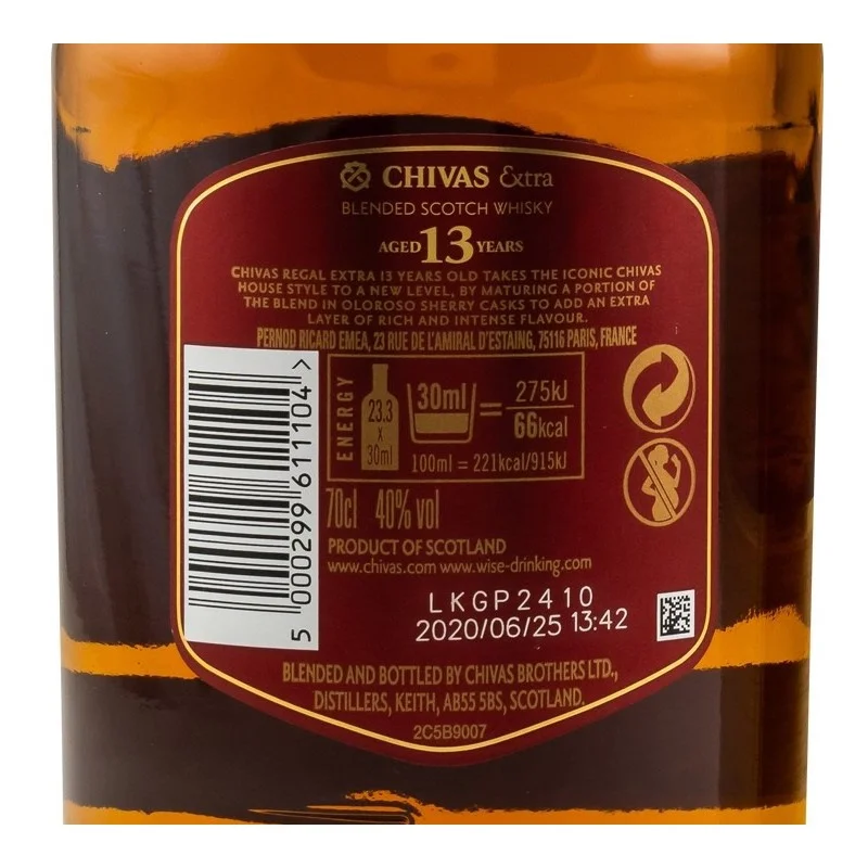 Chivas Regal Extra 13 Jahre Oloroso Sherry Casks 0,7 L 40% vol Chivas Regal Extra 13 Jahre Oloroso Sherry Casks 0,7 L 40% vol
