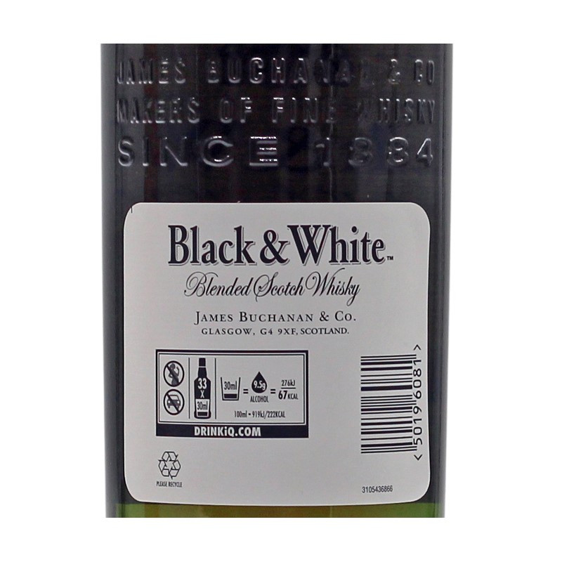 Black & White Blended Scotch Whisky 1 L 40% vol Black & White Blended Scotch Whisky 1 L 40% vol