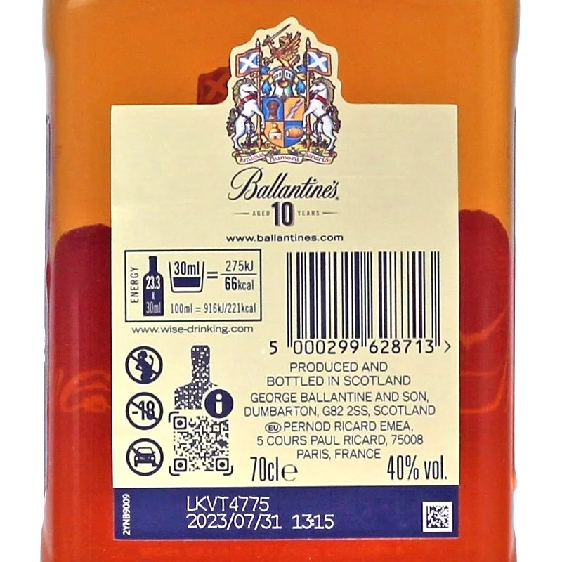 Ballantines 10 Jahre Blended Scotch Whisky 0,7 L 40% vol Ballantines 10 Jahre Blended Scotch Whisky 0,7 L 40% vol