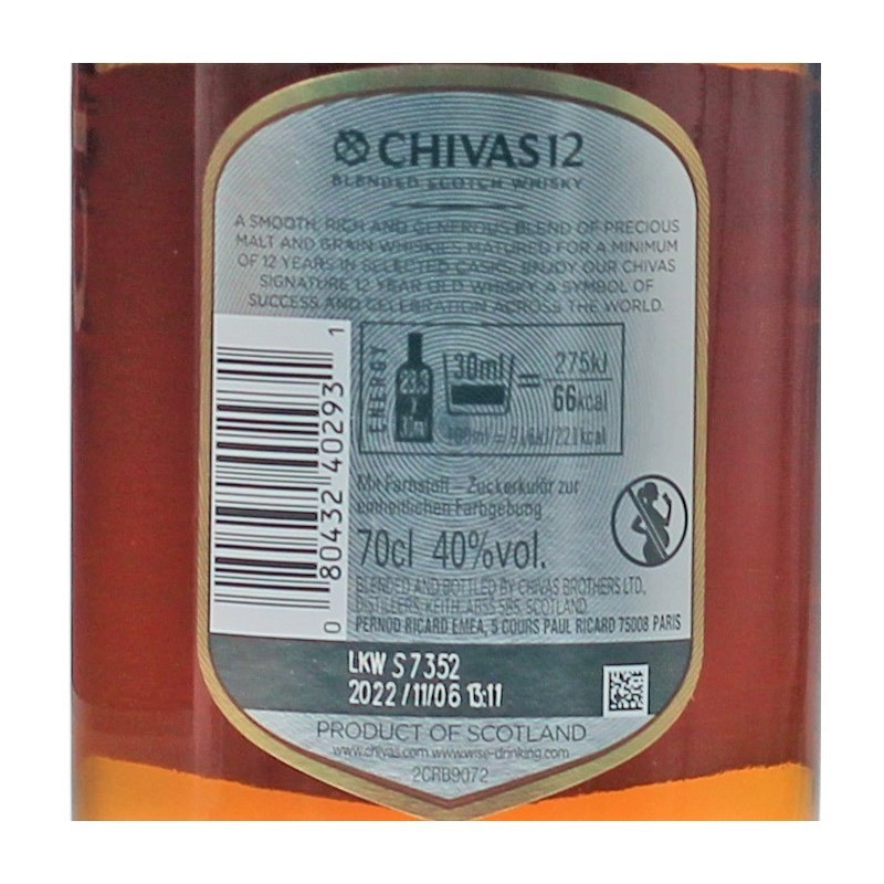 Chivas Regal 12 Years 0,7 L 40% vol