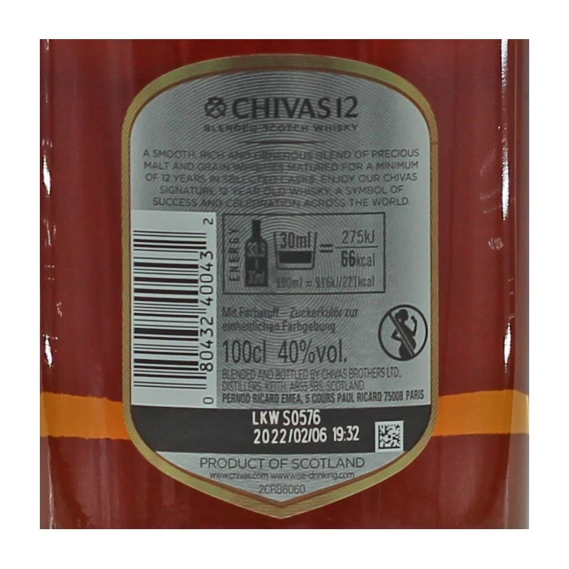 Chivas Regal 12 Years 1 L 40% vol