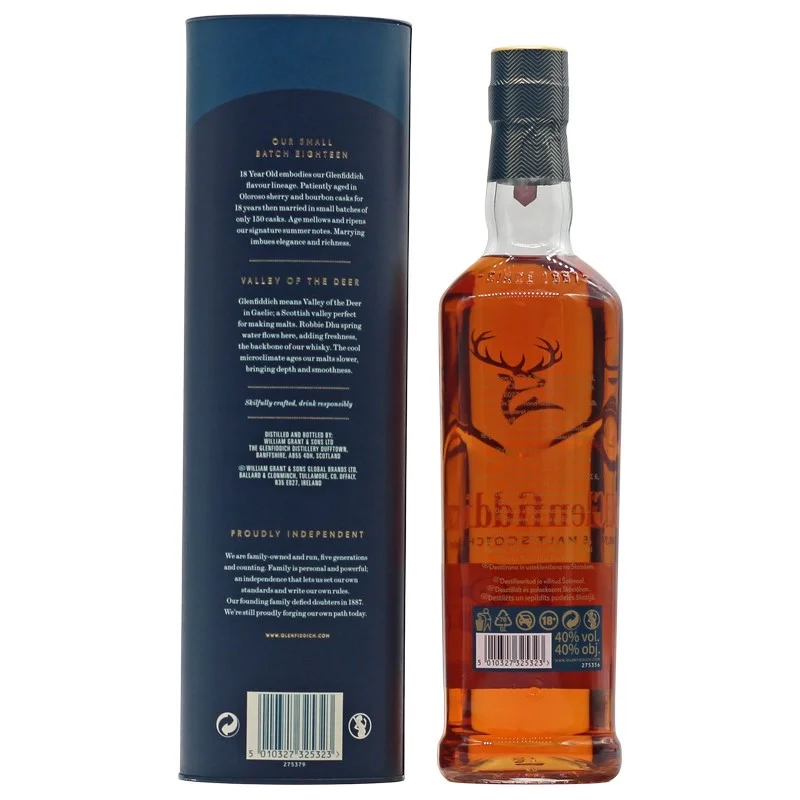Glenfiddich Single Malt Scotch Whisky 18 Jahre 0,7 L 40% vol Glenfiddich Single Malt Scotch Whisky 18 Jahre 0,7 L 40% vol
