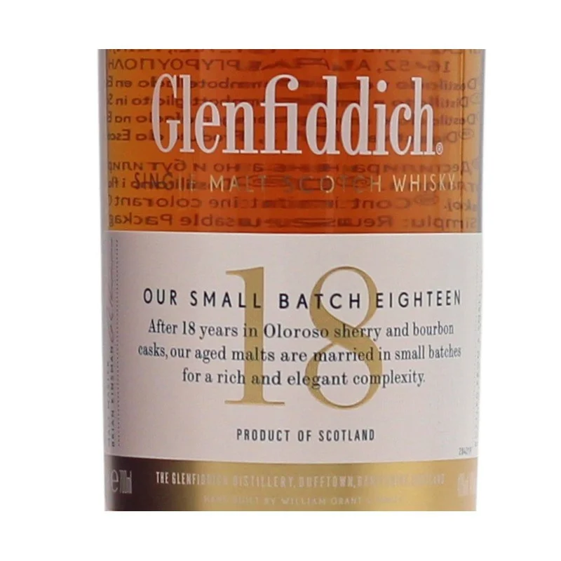 Glenfiddich Single Malt Scotch Whisky 18 Jahre 0,7 L 40% vol