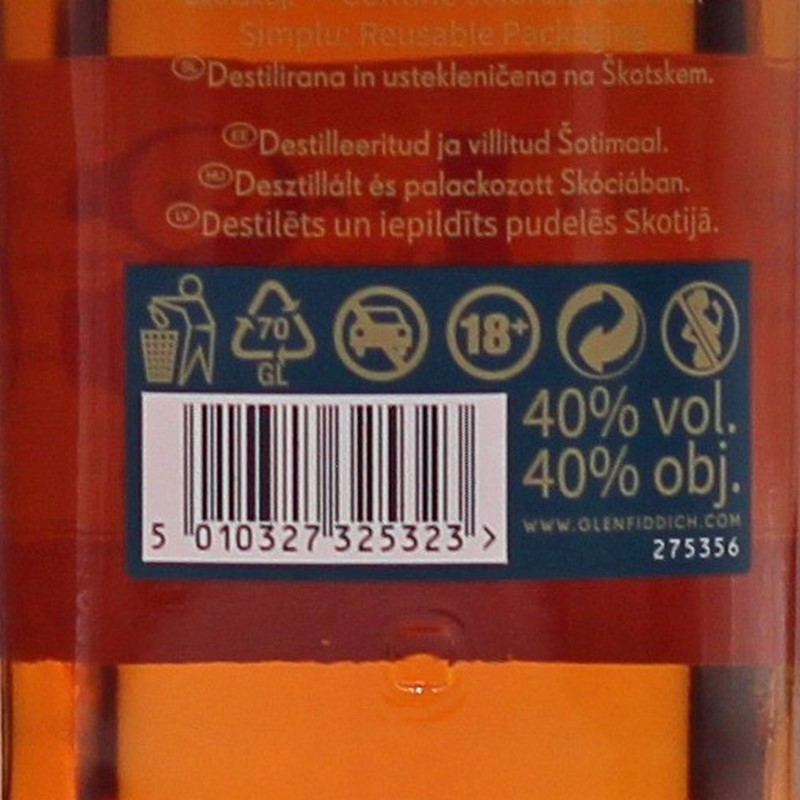 Glenfiddich Single Malt Scotch Whisky 18 Jahre 0,7 L 40% vol