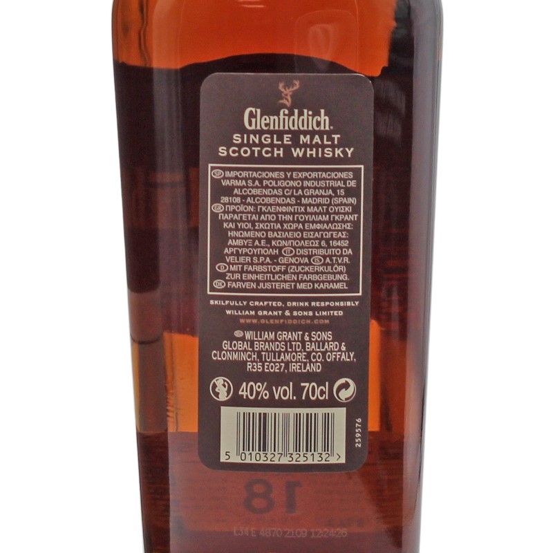 Glenfiddich Single Malt Scotch Whisky 18 Jahre 0,7 L 40% vol Glenfiddich Single Malt Scotch Whisky 18 Jahre 0,7 L 40% vol