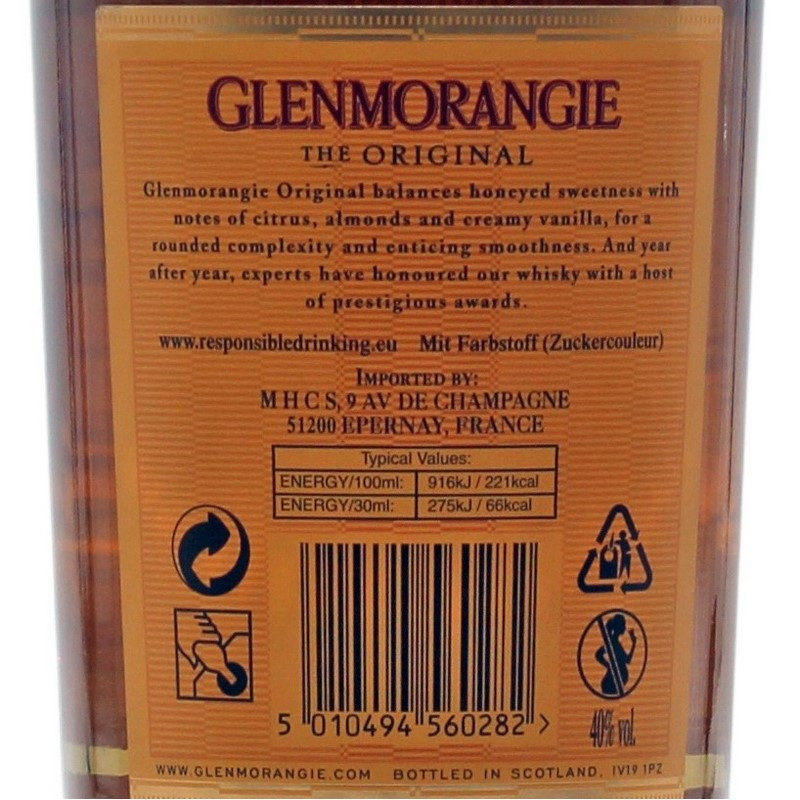 Glenmorangie Original 10 Jahre 0,7 L 40% vol Glenmorangie Original 10 Jahre 0,7 L 40% vol