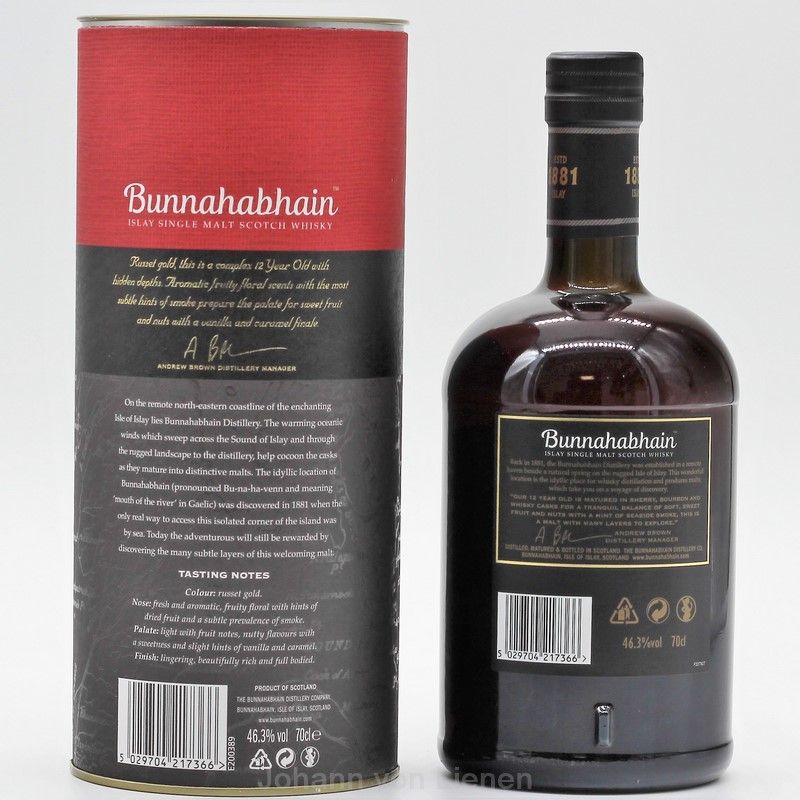 Bunnahabhain 12 Years Old 0,7 Ltr. 46,3%vol Bunnahabhain 12 Years Old 0,7 Ltr. 46,3%vol