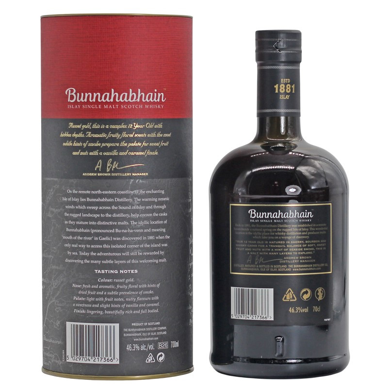 Bunnahabhain 12 Years Old 0,7 L 46,3% vol Bunnahabhain 12 Years Old 0,7 L 46,3% vol