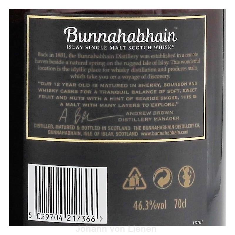 Bunnahabhain 12 Years Old 0,7 Ltr. 46,3%vol Bunnahabhain 12 Years Old 0,7 Ltr. 46,3%vol