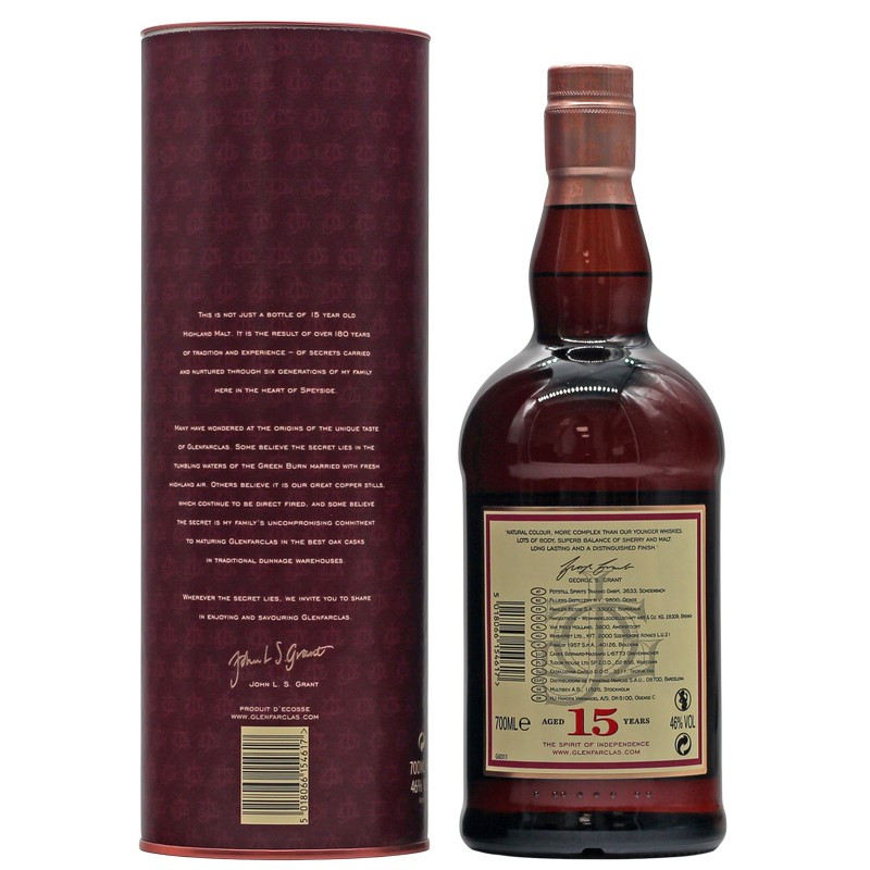 Glenfarclas 15 Jahre 0,7 L 46% vol Glenfarclas 15 Jahre 0,7 L 46% vol