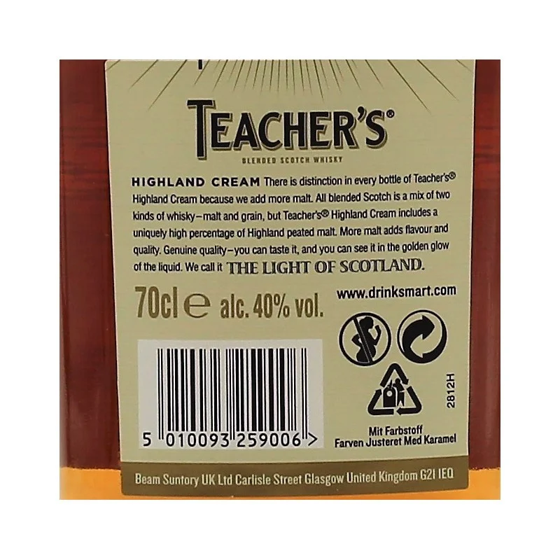 Teacher's Highland Cream Blended Scotch Whisky 0,7 L 40% vol Teacher's Highland Cream Blended Scotch Whisky 0,7 L 40% vol