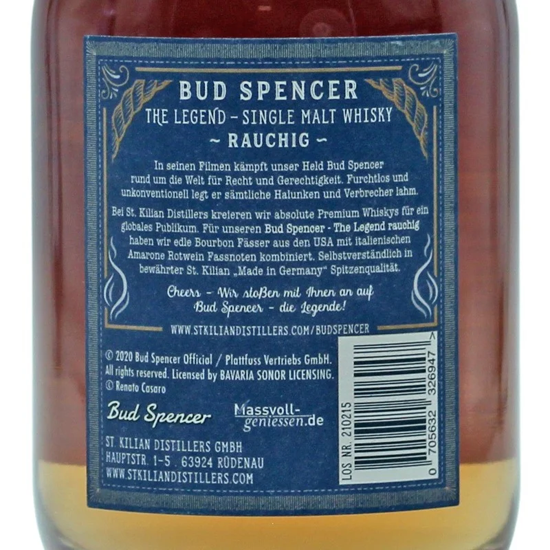 Bud Spencer The Legend rauchig Single Malt Whisky 0,7 L 49% vol Bud Spencer The Legend rauchig Single Malt Whisky 0,7 L 49% vol
