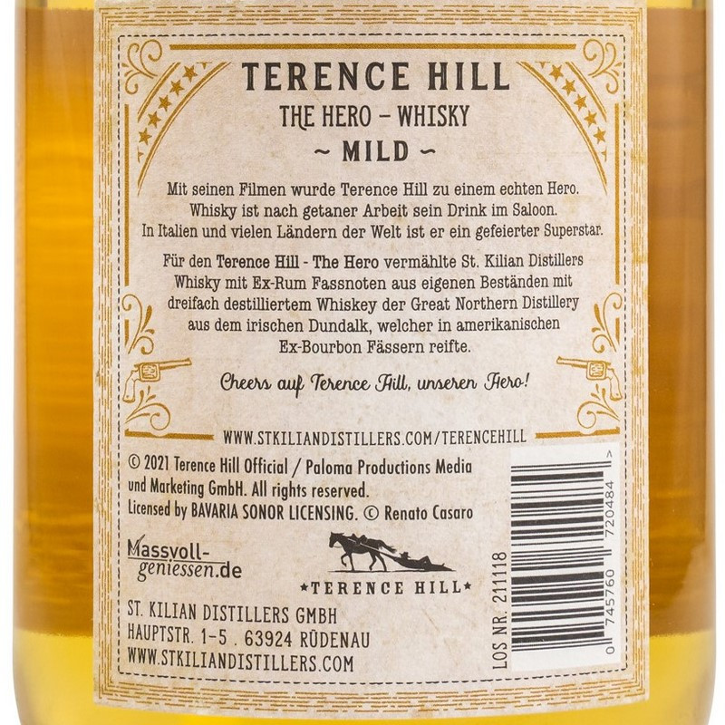Terence Hill The Hero Whisky 0,7 L 46% vol Terence Hill The Hero Whisky 0,7 L 46% vol