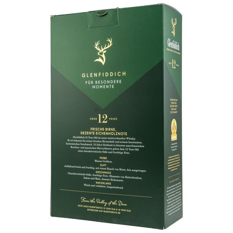 Glenfiddich 12 Jahre mit 1 Nosing Glas 0,7 L 40% vol