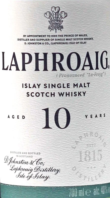 Laphroaig Whisky 10 Jahre 0,7 L 40% vol Laphroaig Whisky 10 Jahre 0,7 L 40% vol