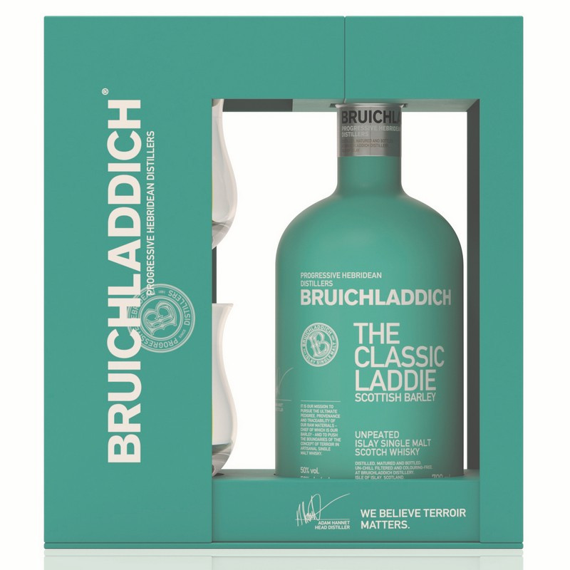 Bruichladdich Scottish Barley Geschenkset mit 2 Gläsern 0,7 L 50%vol Bruichladdich Scottish Barley Geschenkset mit 2 Gläsern 0,7 L 50%vol