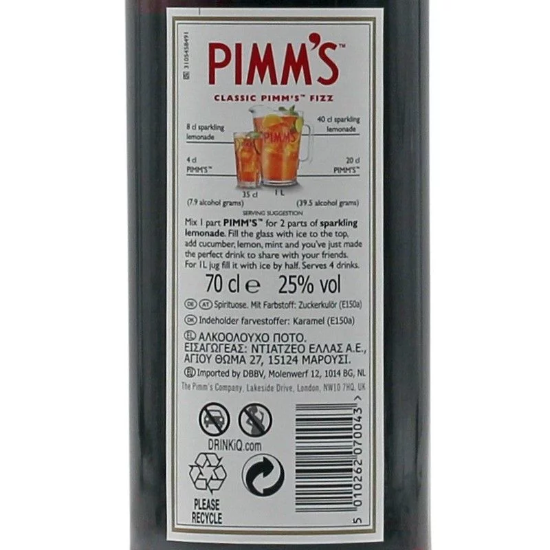 Pimms No 1 Cup 0,7 L 25 % vol