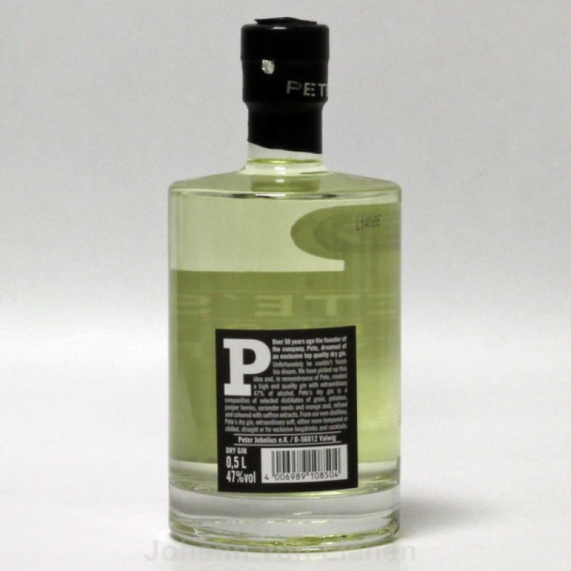 Pete's Yellow Dry Gin 0,5 L 47 %vol Pete's Yellow Dry Gin 0,5 L 47 %vol