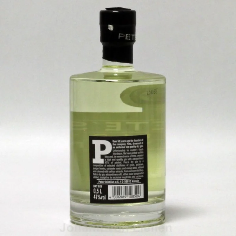Pete's Yellow Dry Gin 0,5 L 47 %vol Pete's Yellow Dry Gin 0,5 L 47 %vol
