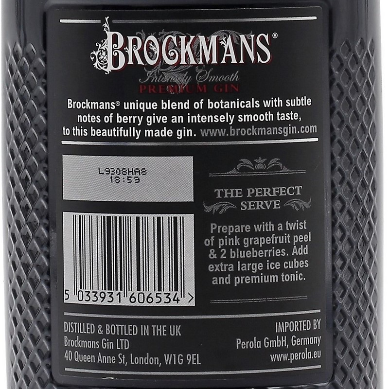 Brockmans Intensely Smooth Premium Gin 0,7 L 40 %vol Brockmans Intensely Smooth Premium Gin 0,7 L 40 %vol