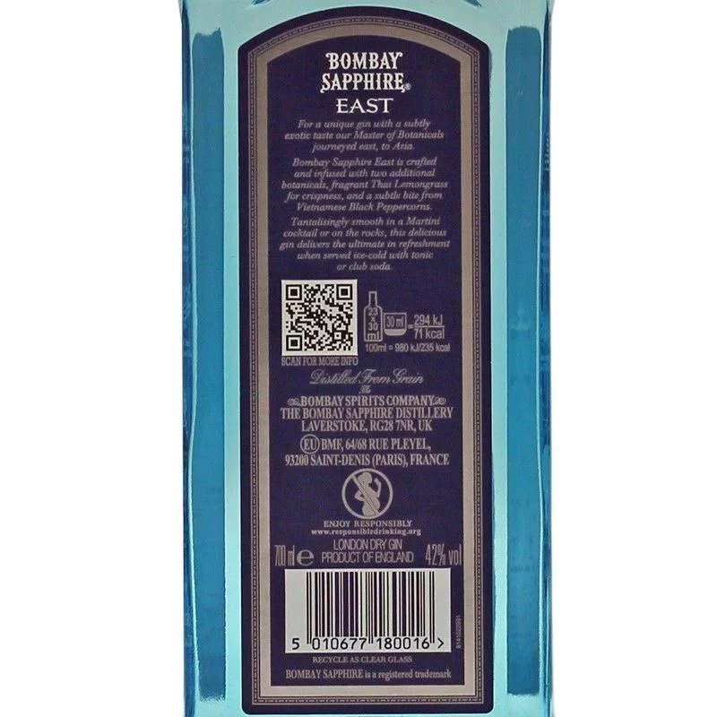 Bombay Sapphire East Dry Gin 0,7 L 42% vol