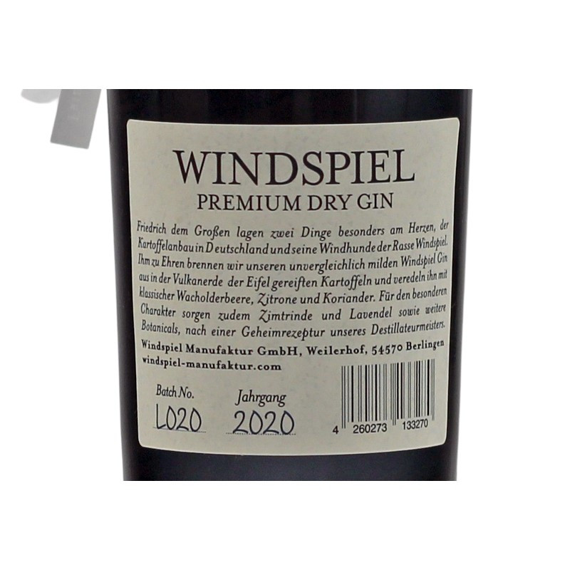Windspiel Premium Dry Gin 0,5 L 47% vol Windspiel Premium Dry Gin 0,5 L 47% vol