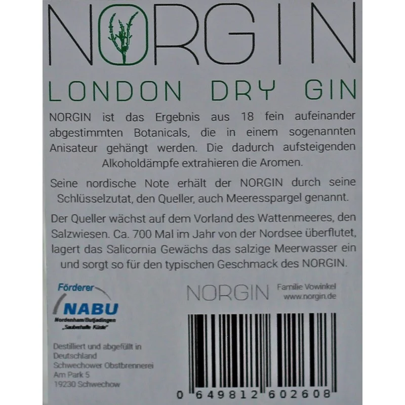 Norgin Gin 0,5 L 43% vol Norgin Gin 0,5 L 43% vol