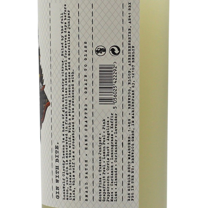 BrewDog LoneWolf Cloudy Lemon Gin 0,7 L 40% vol BrewDog LoneWolf Cloudy Lemon Gin 0,7 L 40% vol