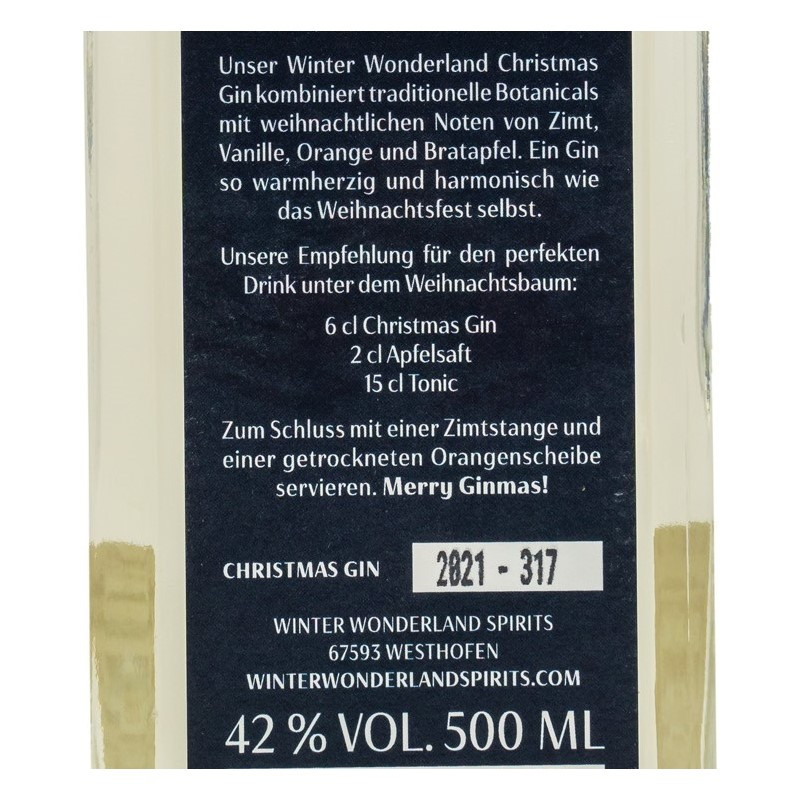 Winter Wonderland Christmas Gin 0,5 L 42% vol