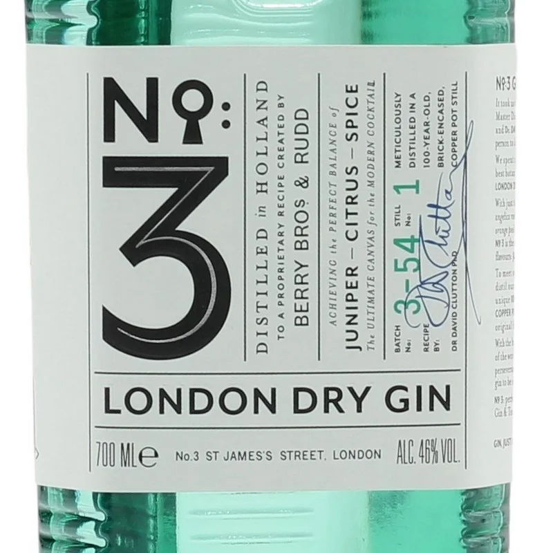 No. 3 London Dry Gin 0,7 L 46%vol