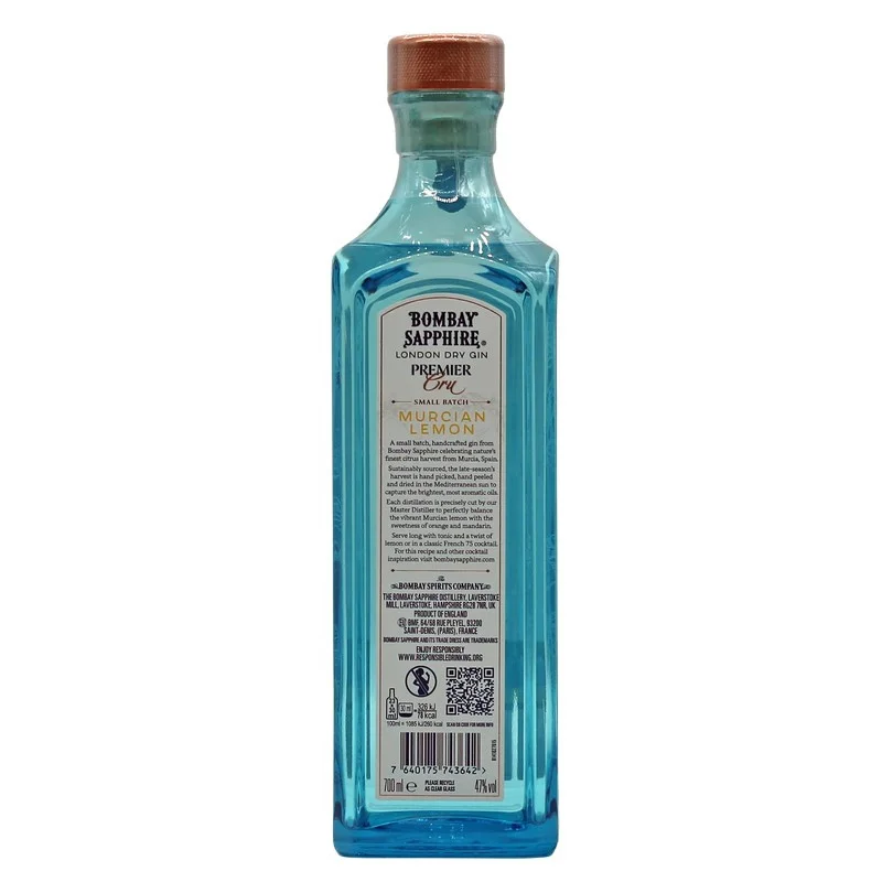 Bombay Sapphire Premier Cru Murcian Lemon Gin 0,7 L 47%