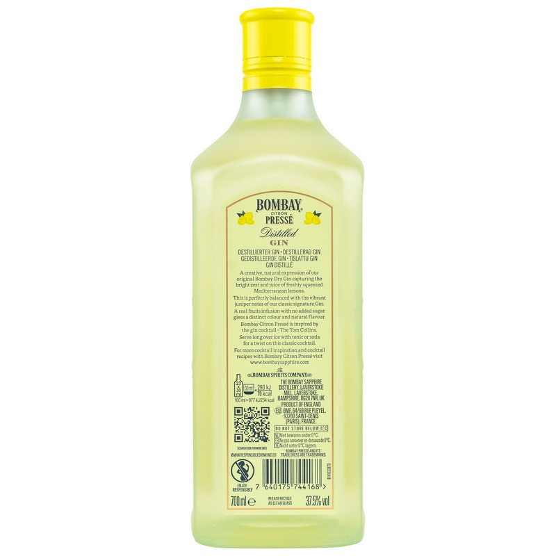 Bombay Citron Presse Gin 0,7 L 37,5% vol Bombay Citron Presse Gin 0,7 L 37,5% vol