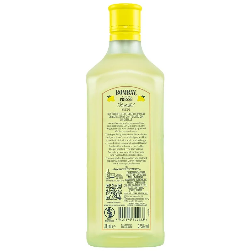 Bombay Citron Presse Gin 0,7 L 37,5% vol Bombay Citron Presse Gin 0,7 L 37,5% vol