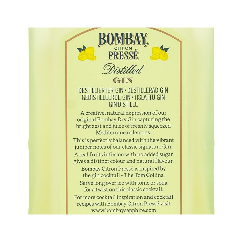 Bombay Citron Presse Gin 0,7 L 37,5% vol
